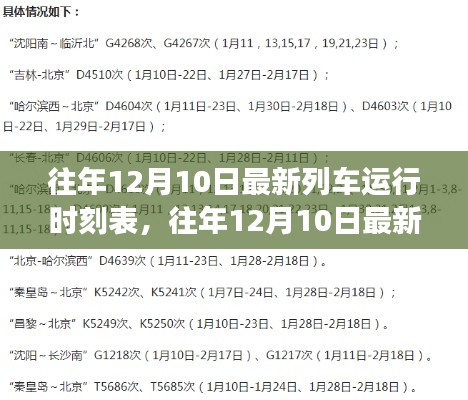 往年12月10日列车运行时刻表更新,出行规划更便捷,一览时刻表变迁全攻略