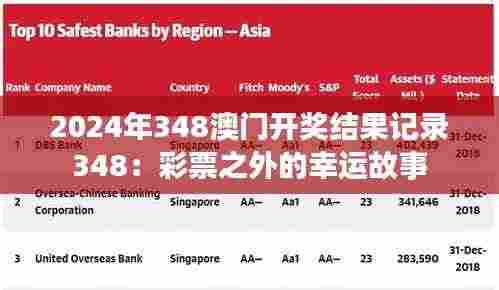 2024年348澳门开奖结果记录348:彩票之外的幸运故事