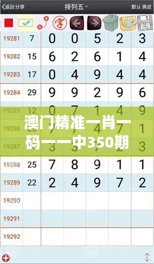 澳门精准一肖一码一一中350期:揭开澳门号码预测的神秘面纱