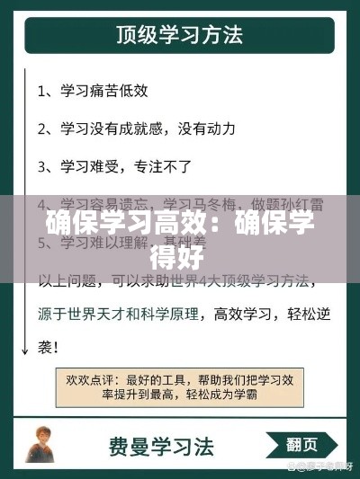 确保学习高效:确保学得好
