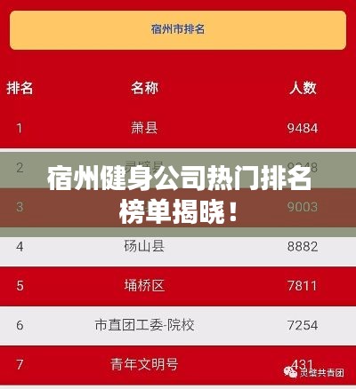 宿州健身公司热门排名榜单揭晓！