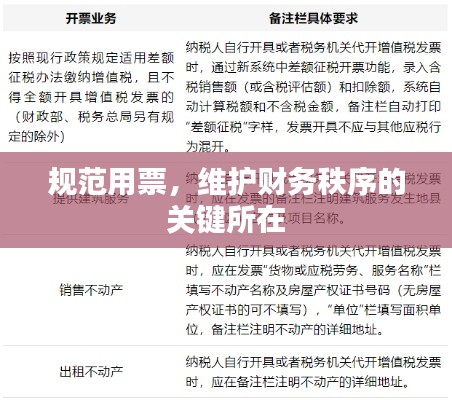 规范用票,维护财务秩序的关键所在